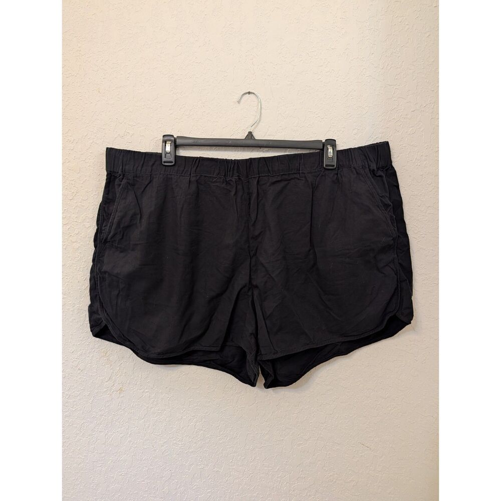 Madewell Pull-On Shorts Size 3X Black Cotton Viscose Pocketed Plus Size